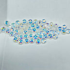 Electroplated Flat Glass Beads 4-6mm Shimmering Blue Silver Rainbow 200pcs 2