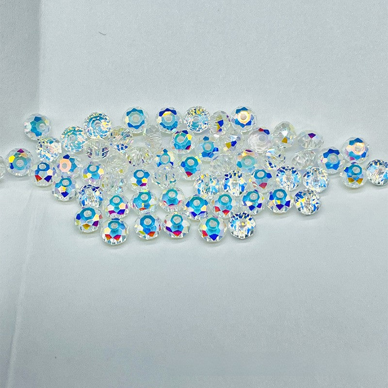 Electroplated Flat Glass Beads 4-6mm Shimmering Blue Silver Rainbow 200pcs 2