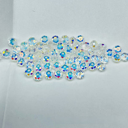 Electroplated Flat Glass Beads 4-6mm Shimmering Blue Silver Rainbow 200pcs 2