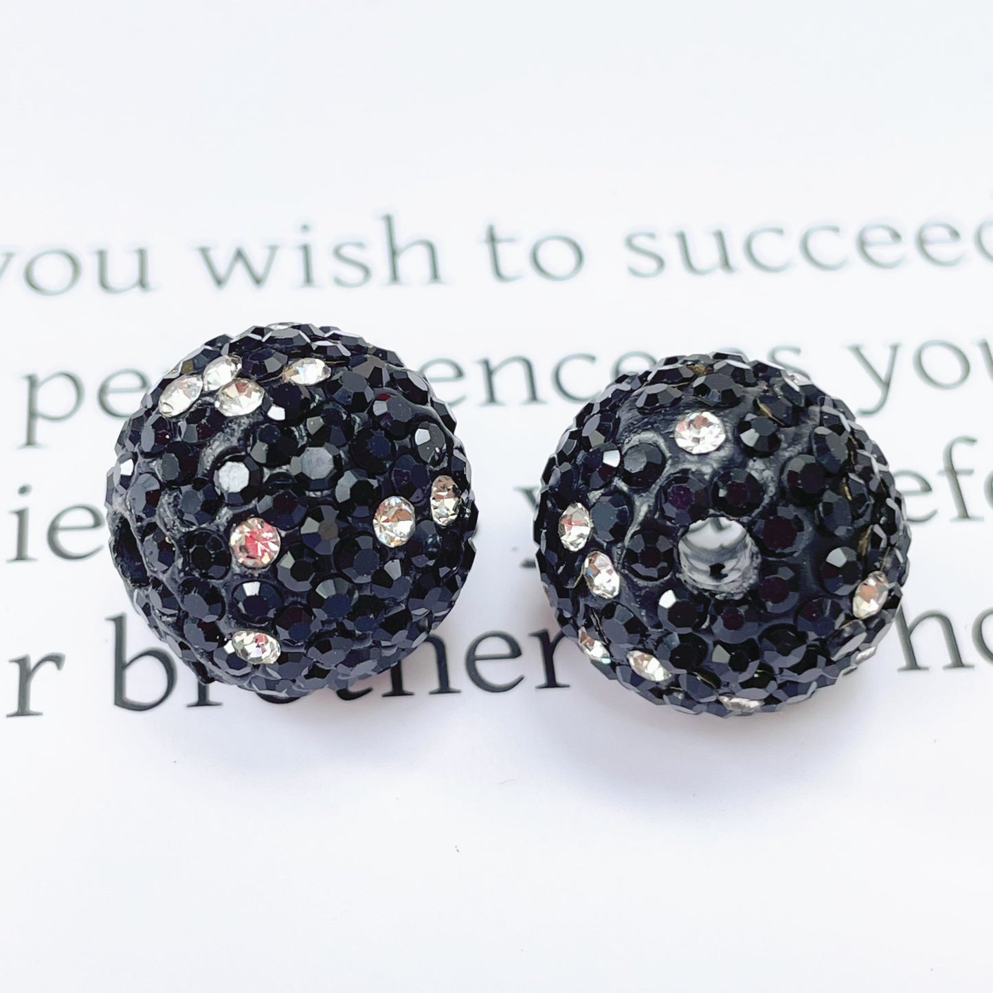 Colored Clay Ball Rhinestone Beads 16mm Glass Glaze 20pcs 21