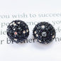 Colored Clay Ball Rhinestone Beads 16mm Glass Glaze 20pcs 21