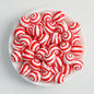 Colorful 15mm Swirl Pattern Priented Round Silicone Beads 50pcs - Red