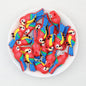 3D Colorful Feather Parrot Silicone Focal Beads 20pcs - Red