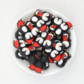 3D Cute Two Christmas Penguins Silicone Focal Beads
