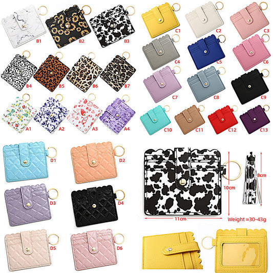 PU Card Holder Keychain Multi Patterned