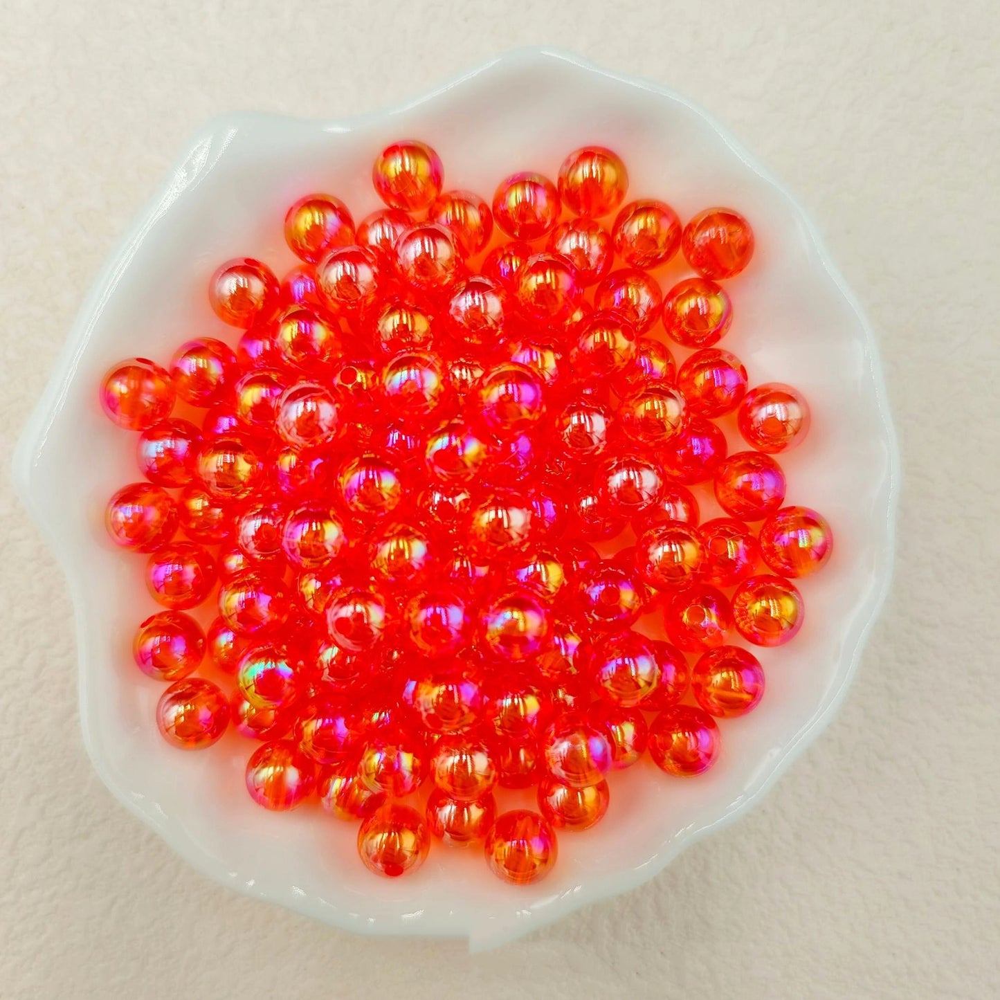 Plating Round Acrylic Beads 10mm Iridescent Transparent 950pcs 10