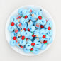 3D Colored Pencil Bow Silicone Focal Beads 20pcs - Blue