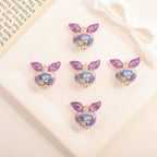 Cute Gradient Heart Shape Acrylic Beads with Bunny Prints 20pcs 6
