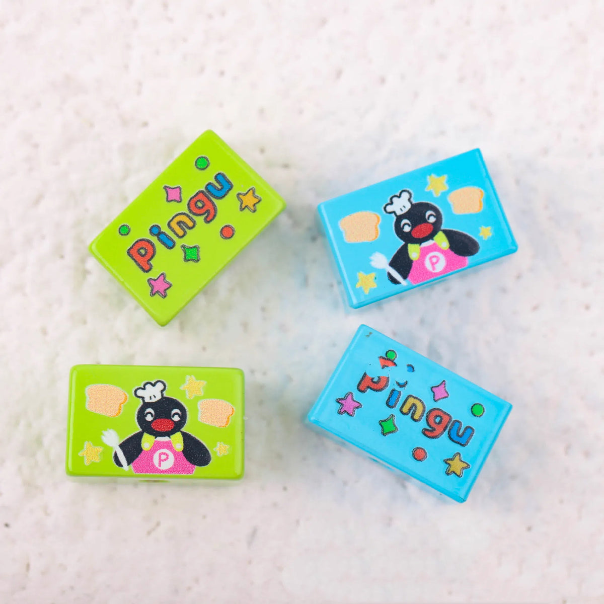 Cartoon Cook Pingu Acrylic Square Beads 20mm Printed 10pcs 3