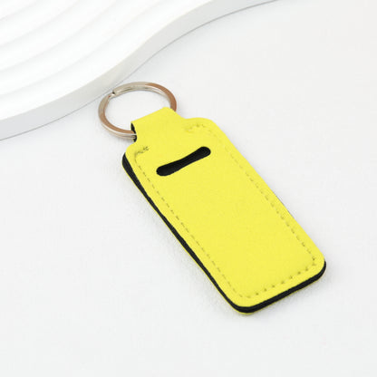 Neoprene Sublimation Lip Balm Chapstick Holder Keychain Solid Color