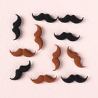 Silicone Focal Beads Beard Handlebar Mustache Textured Curved 20pcs 6