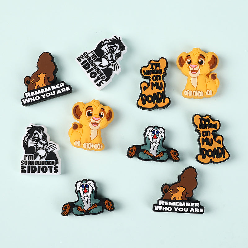 Silicone Focal Beads Lion King Expressions Quotes 20pcs 3