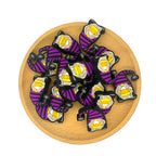 Silicone Focal Beads Halloween Gnome Wearing Striped Purple Hat 1 pcs 2