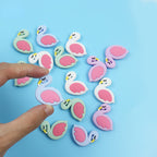 Silicone Focal Beads Flamingo Sleeping Pose Pastel Colors 10pcs 2