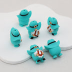 Blue 3D Horseshoe Gnome Silicone Focal Beads 20pcs