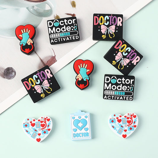 Silicone Focal Beads Doctor Medical Icons Bow Doctor 20pcs 2
