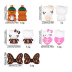 3D Designer Style Silicone Focal Beads Cat Bear Heart Shapes 20pcs