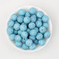 Colorful 15mm Printed Round Silicone Beads with Flower Patterns 50pcs - Flying Carpet