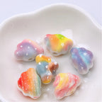 Painted Embossed Rainbow Cloud Acrylic Beads 18mm 100pcs 4
