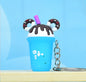 Soft Rubber Milk Tea Drink Keychain with Donut Ears and Dripping Tops 9
