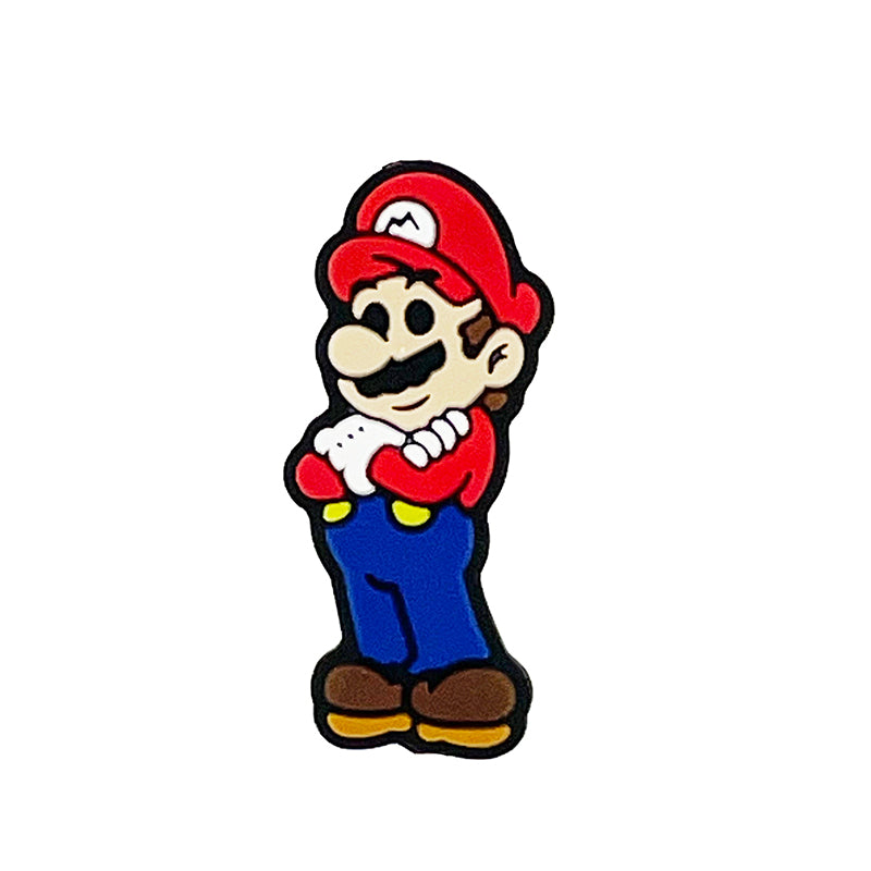 Silicone Focal Beads Mario Red Hat Arms Crossed 20pcs