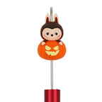 Silicone 3D Focal Beads Halloween Pumpkin Bunny Ears Holding Pumpkin 20pcs 2