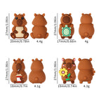 Silicone 3D Focal Beads Capybara Holding Books Flowers Turtles 20pcs 9