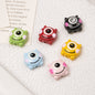 One Eyed Monster Metal Beads 13mm Baking Painted Enamel 10pcs