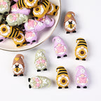 Silicone 3D Focal Beads Spring Dwarf Holding Bee Heart 20pcs