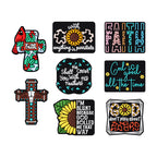 Silicone Focal Beads Jesus Faith Cross With Holly Cardinal 20pcs