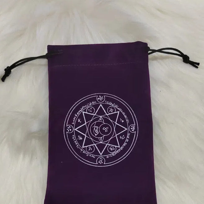 Tarot Card Velvet Drawstring Bags Celestial Esoteric Design 5pcs 18x11.5cm 3