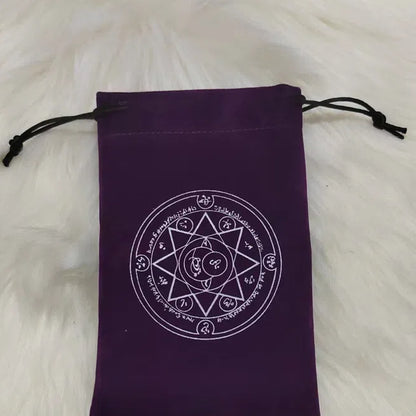 Tarot Card Velvet Drawstring Bags Celestial Esoteric Design 5pcs 18x11.5cm 3
