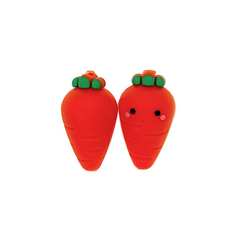 Silicone 3D Focal Beads Carrot Smiling Face Spring Charm