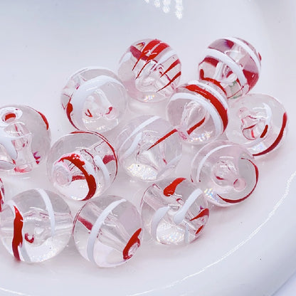 Hand Painted Wind Chimes Acrylic Beads 16mm Transparent Colorful 10pcs 7