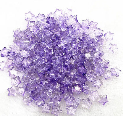 Pentagonal Star Glass Beads 8mm Transparent Pastel Colors 30pcs 11