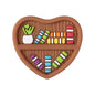 Silicone Focal Beads Heart Shaped Double Sided Bookshelf 20pcs 12