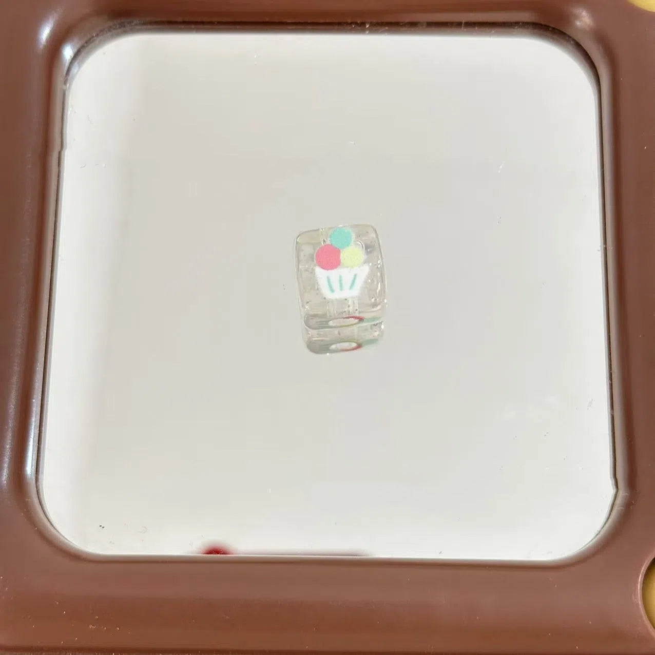 Transparent Butterfly and Cake Printed Acrylic Square Beads 14mm 10pcs 6