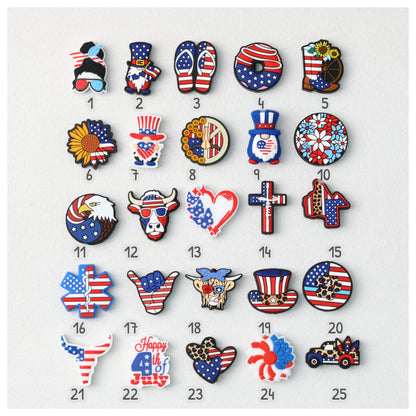 USA Independence Day Silicone Focal Beads Patriotic Collection 20pcs 2