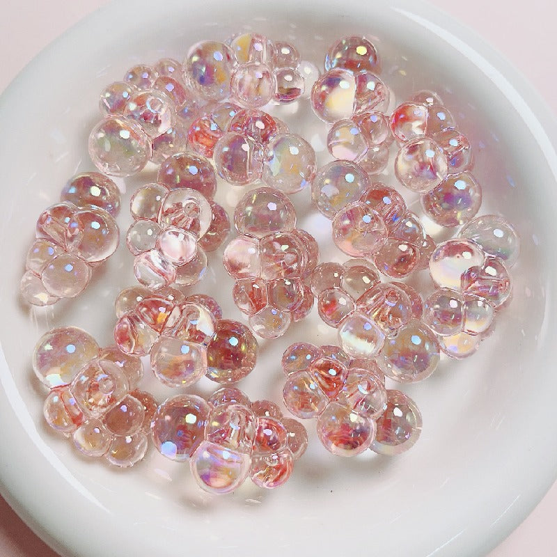 UV Finish Cloud Acrylic Beads 22x32mm Transparent Pastel 10pcs 10