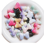 UV Finish Gradient Bow Acrylic Beads 25mm Colorful Glossy 10pcs