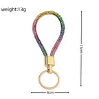 Rhinestone Keychain Metal Rainbow Gradient with Gold Clasp 5