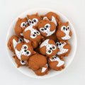 3D Shy Chubby Owl Silicone Focal Beads 20pcs  2