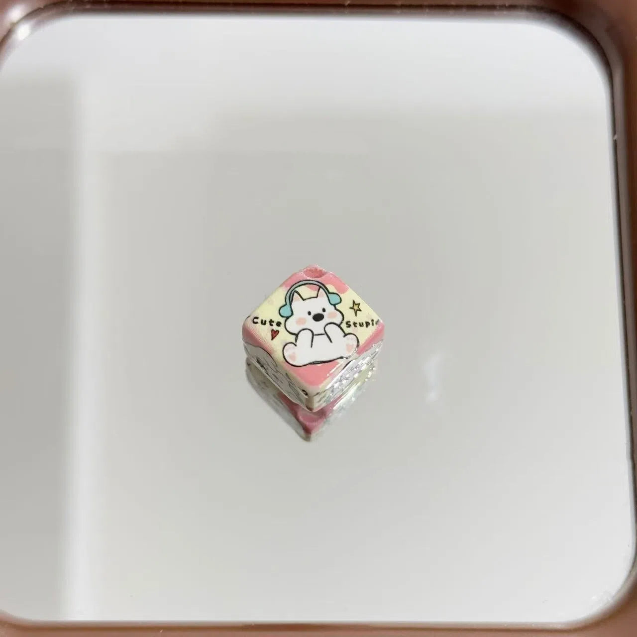 Square Acrylic Beads 14mm Diagonal-hole Adorable Westie 10pcs 2
