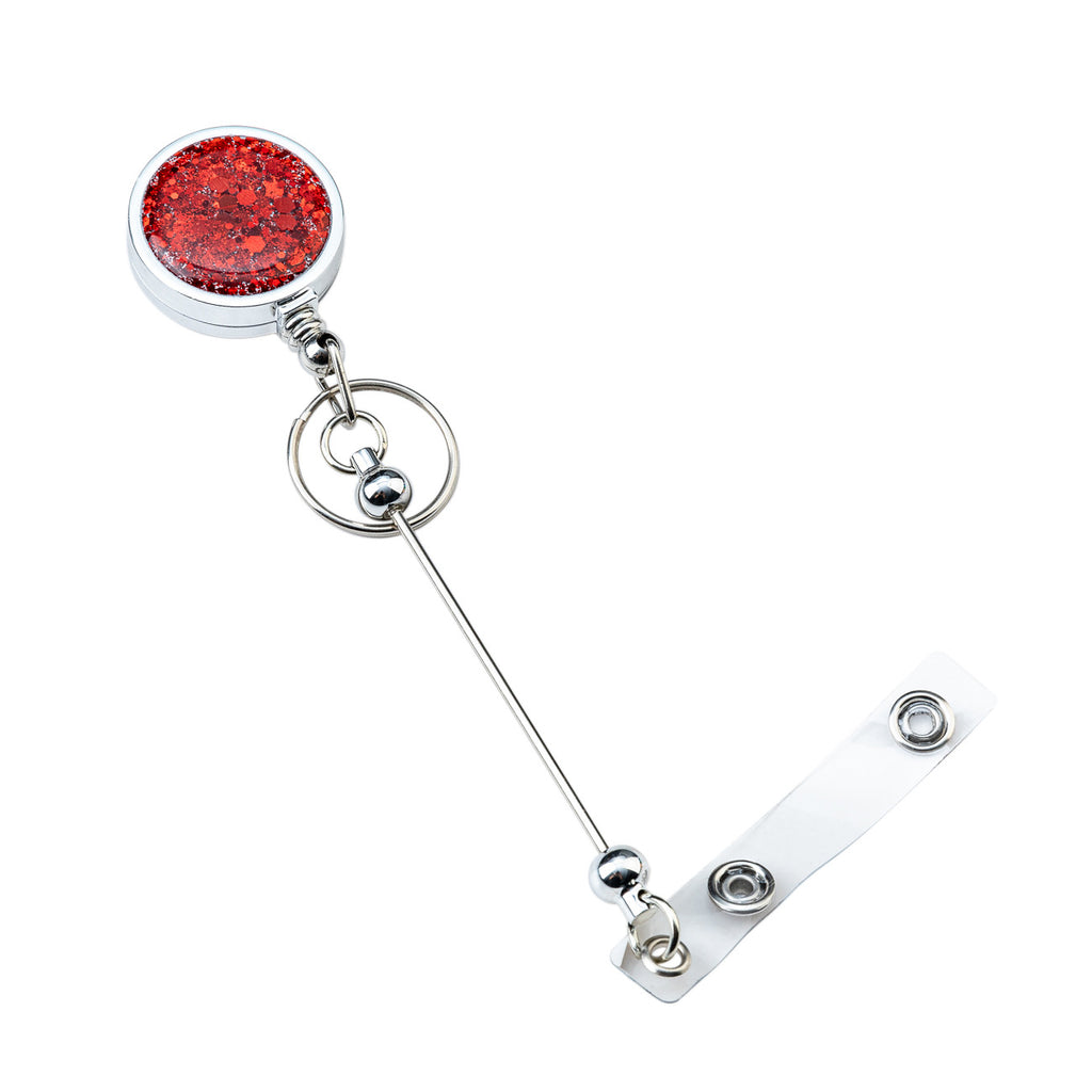 Beadable Badge Bar Reels With Glitter