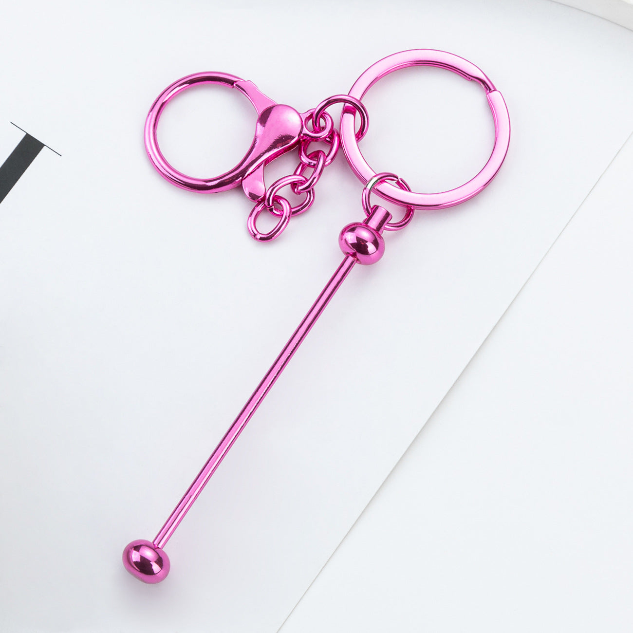 Beadable UV Plating DIY Metal Keychain