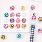 Shimmer Filled Round Acrylic Beads 16mm Colorful Mixed 50pcs