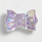 Transparent Bow Knot Acrylic Beads 14x26mm Iridescent 50pcs 9