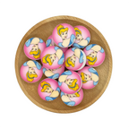 Silicone Focal Beads Snow White Princess Pink Background 20pcs 3