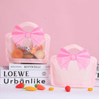 Matte Bow Zip Lock Plastic Handle Window Bags Pink Blue Red 10pcs 19x20 24x26cm 4