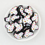 Halloween White GhostFloral Dress Silicone Focal Beads 20pcs 2